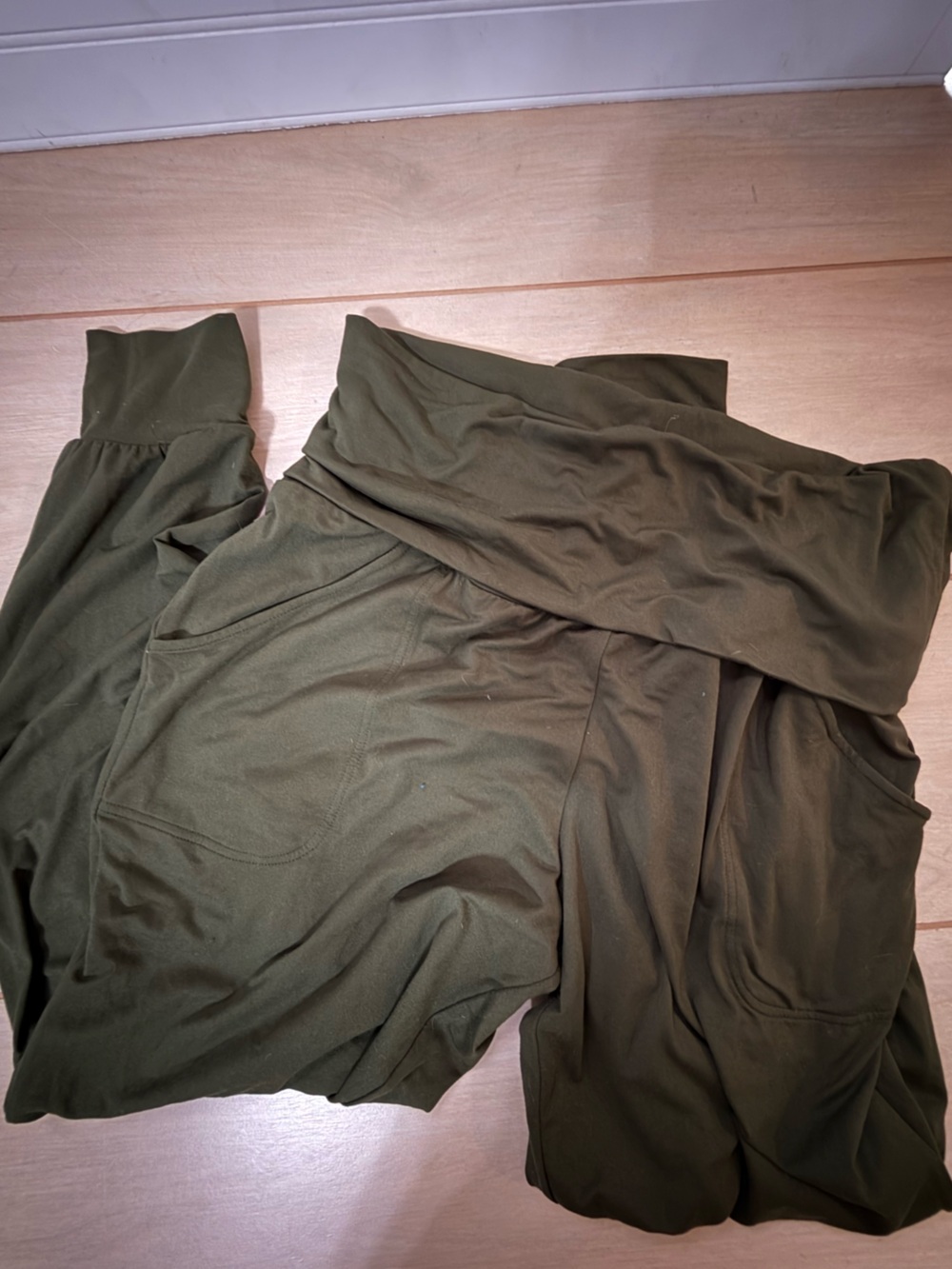 Olive Green Grace & Lace Fold Over Jogger Loggers Large